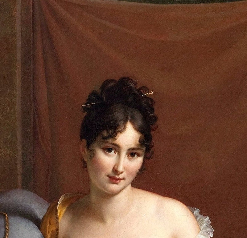 Juliette Récamier 3D Print: Textured Oil Painting Reproduction