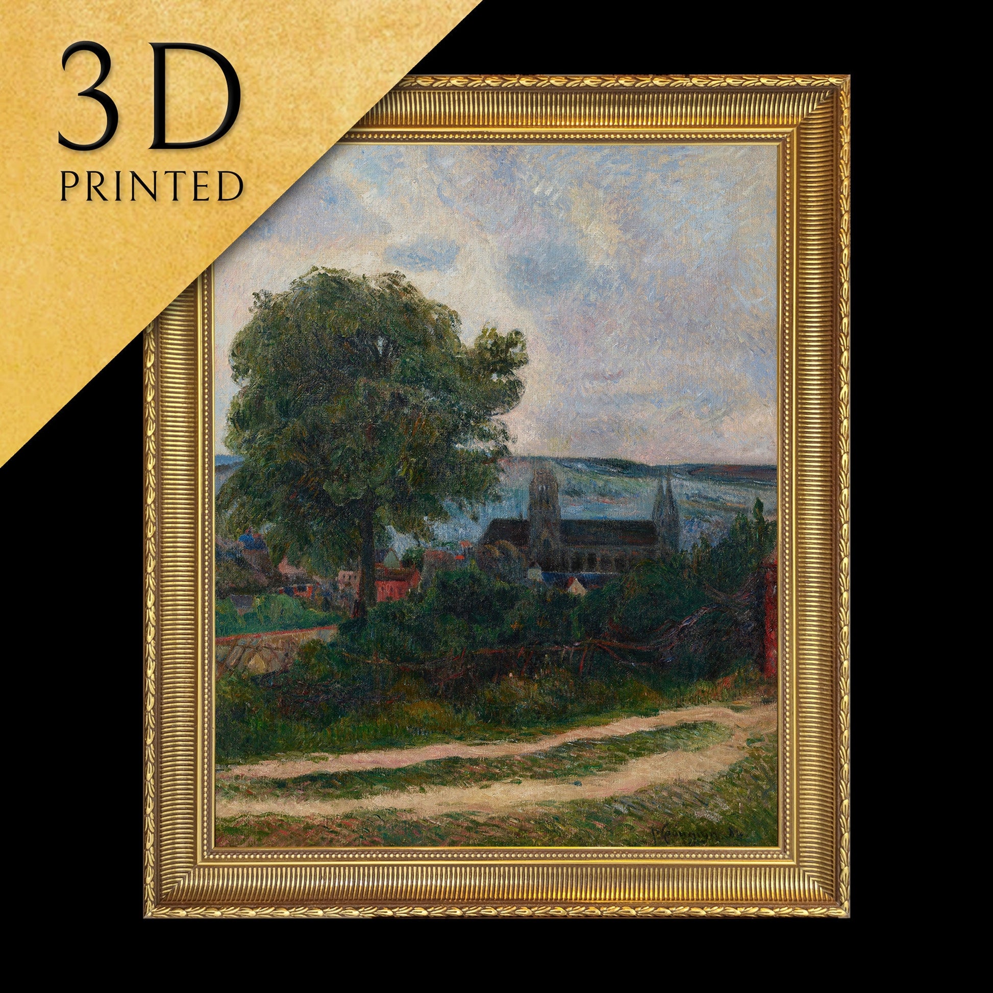 Rouen Leglise Saint Ouen by Paul Gauguin, 3dPrinted with texture and brush strokes looks like original oil painting, high realistic printing