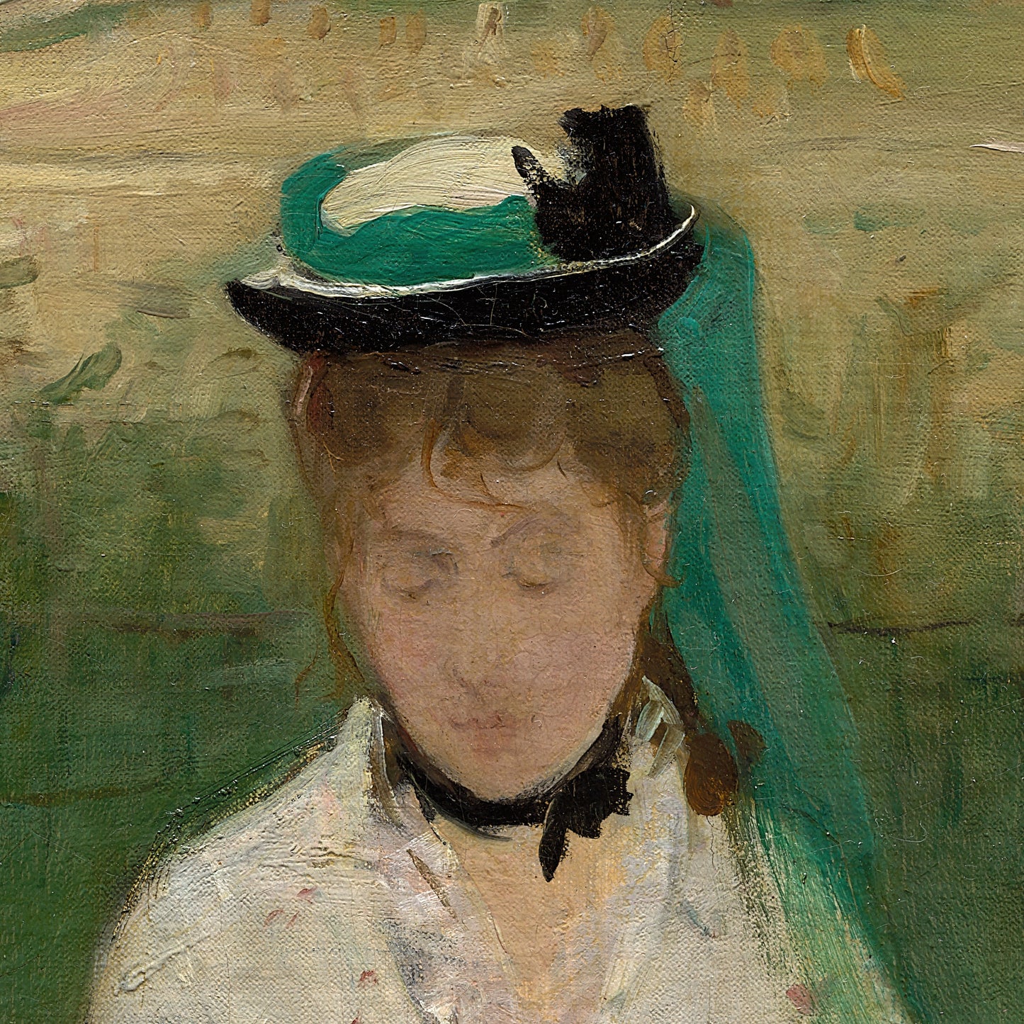 Berthe Morisot 'Reading' 3D Print: Textured Oil Painting Reproduction