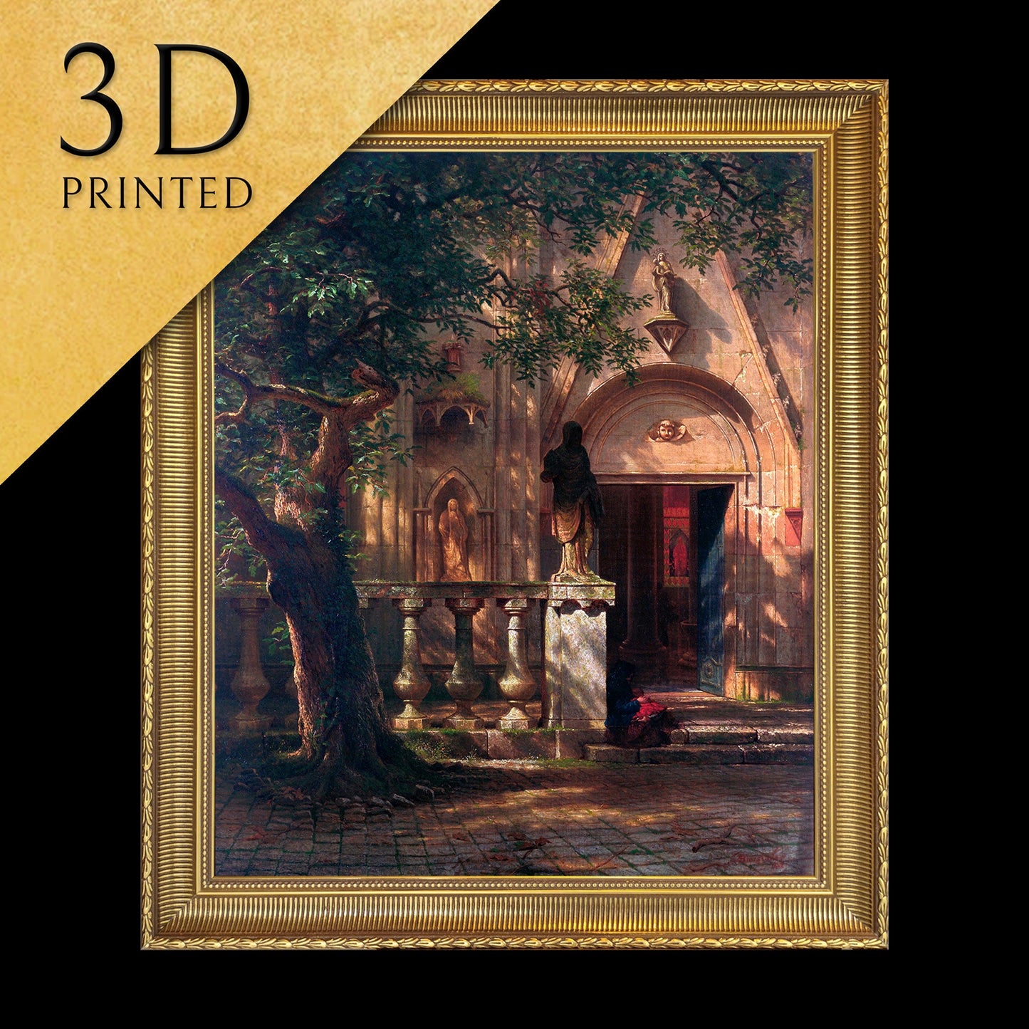 Sunlight and Shadow by Albert Bierstadt,3dPrinted with texture and brush strokes looks like original oilpainting high realistic printing