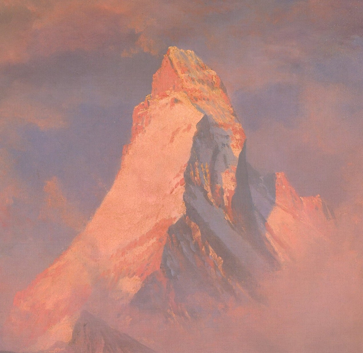 Matterhorn by Albert Bierstadt, 3d Printed with texture and brush strokes looks like original oil painting, high realistic printing