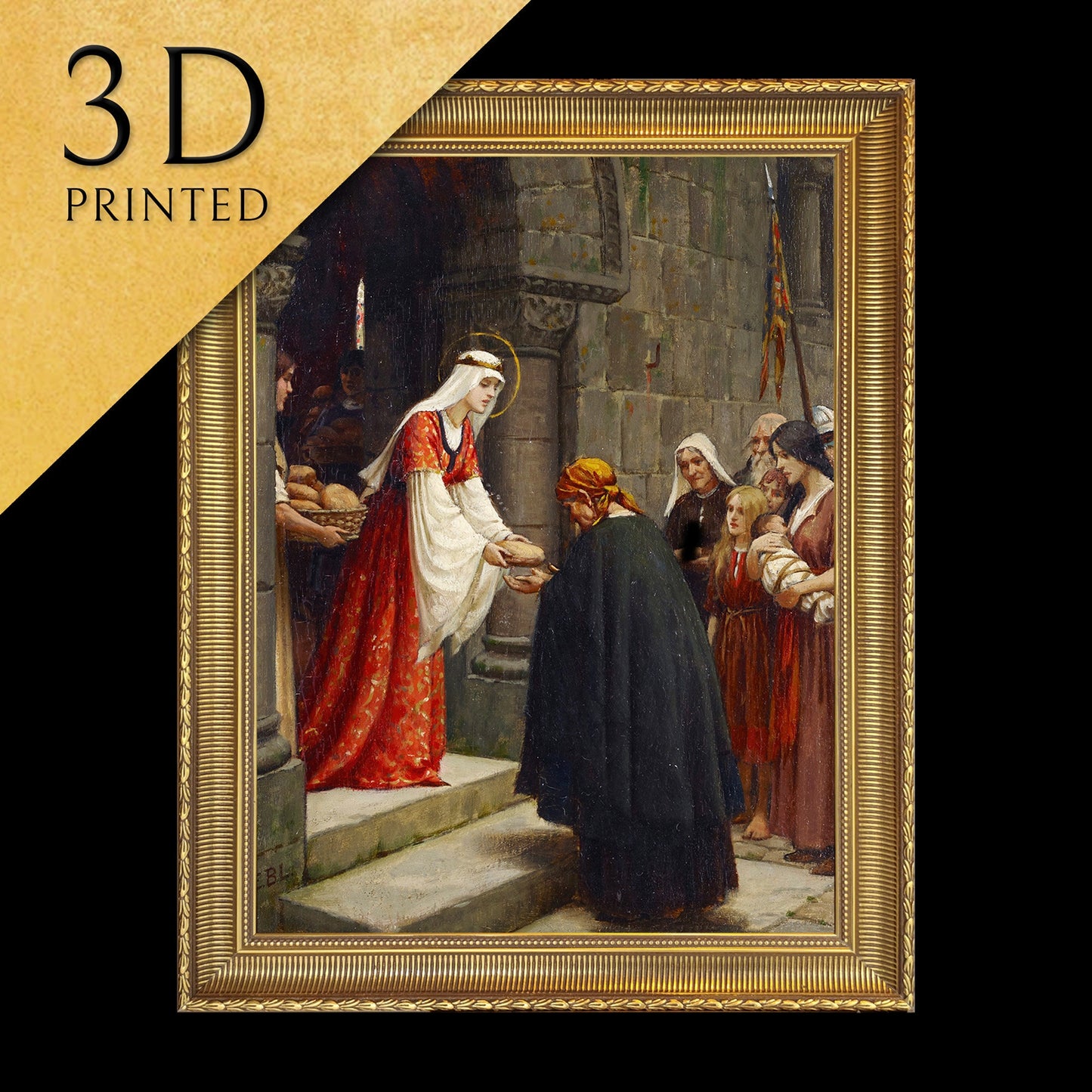 The Charity by Edmund Blair, 3d Printed with texture and brush strokes looks like original oil painting, high realistic printing