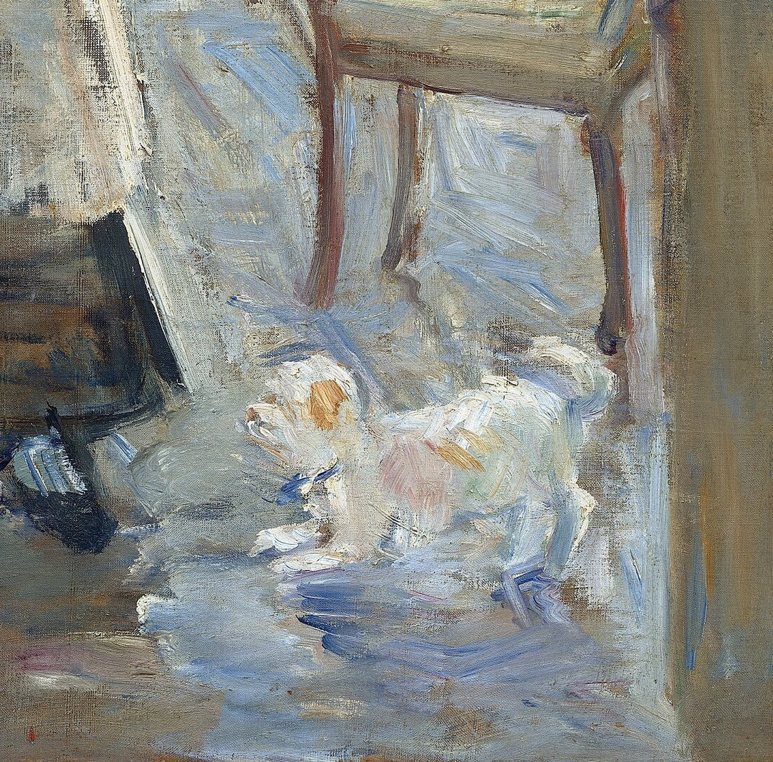 In the Dining Room by Berthe Morisot, 3d Printed with texture and brush strokes looks like original oil painting