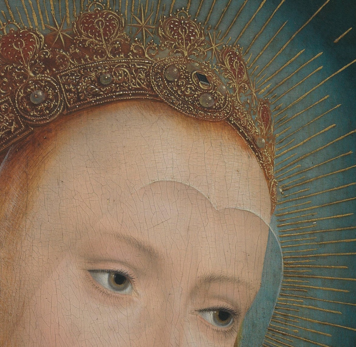Virgin at Prayer 3D Print: Quentin Massys, Textured Art Reproduction
