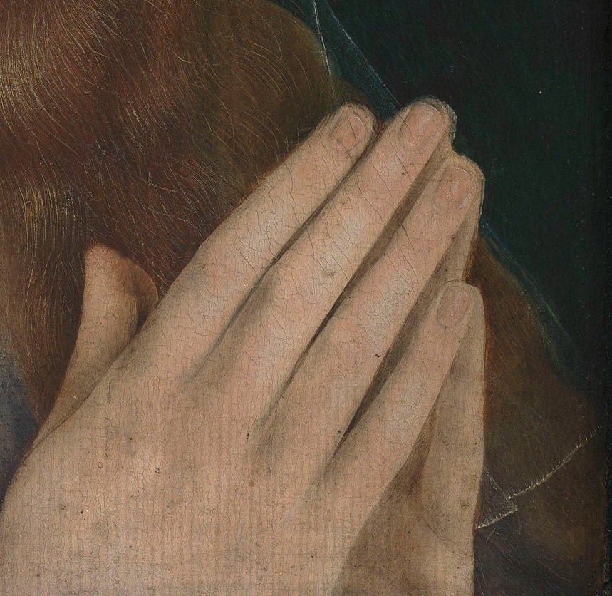 Virgin at Prayer 3D Print: Quentin Massys, Textured Art Reproduction