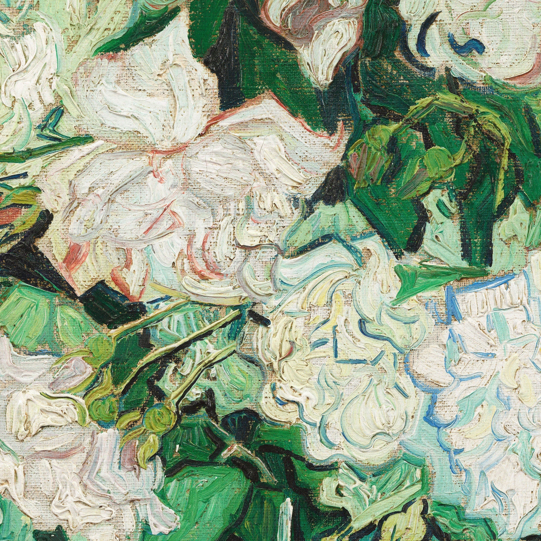 Van Gogh Roses 3D Print: Textured Brushstrokes Art Reproduction