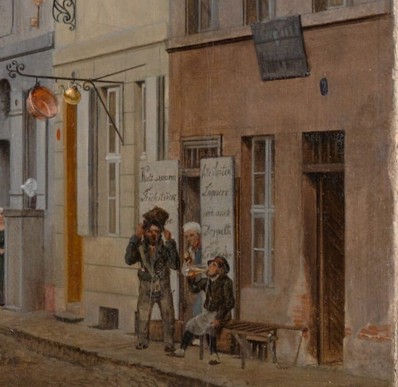 Eduard Gaertner Berlin Street Scene: 3D Textured Art Print