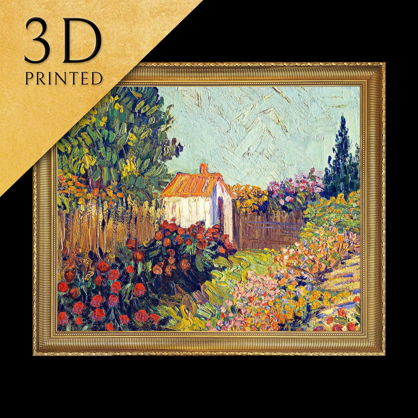 Spring Landspace by Vincent Van Gogh, 3d Printed with texture and brush strokes looks like original oil painting