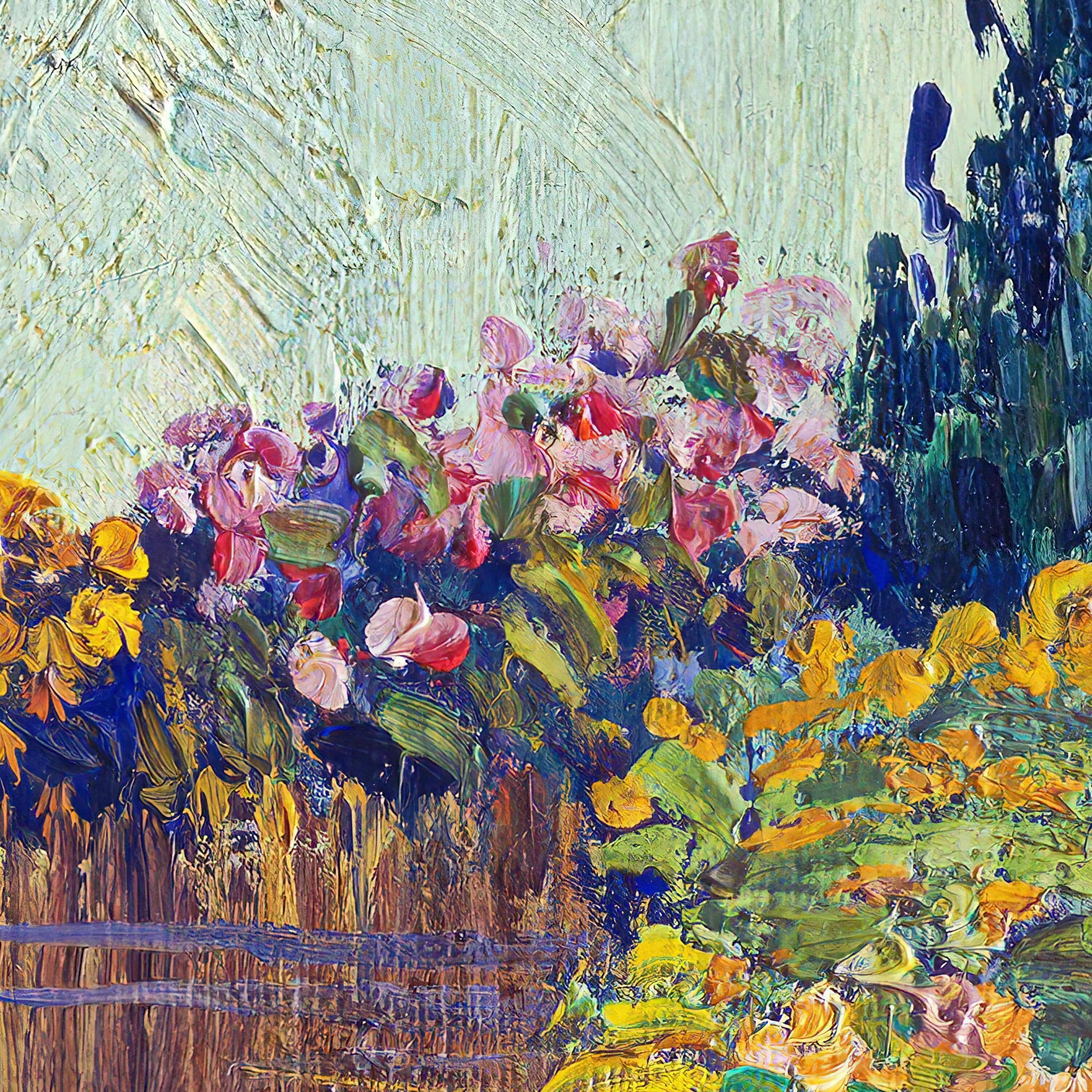 Spring Landspace by Vincent Van Gogh, 3d Printed with texture and brush strokes looks like original oil painting