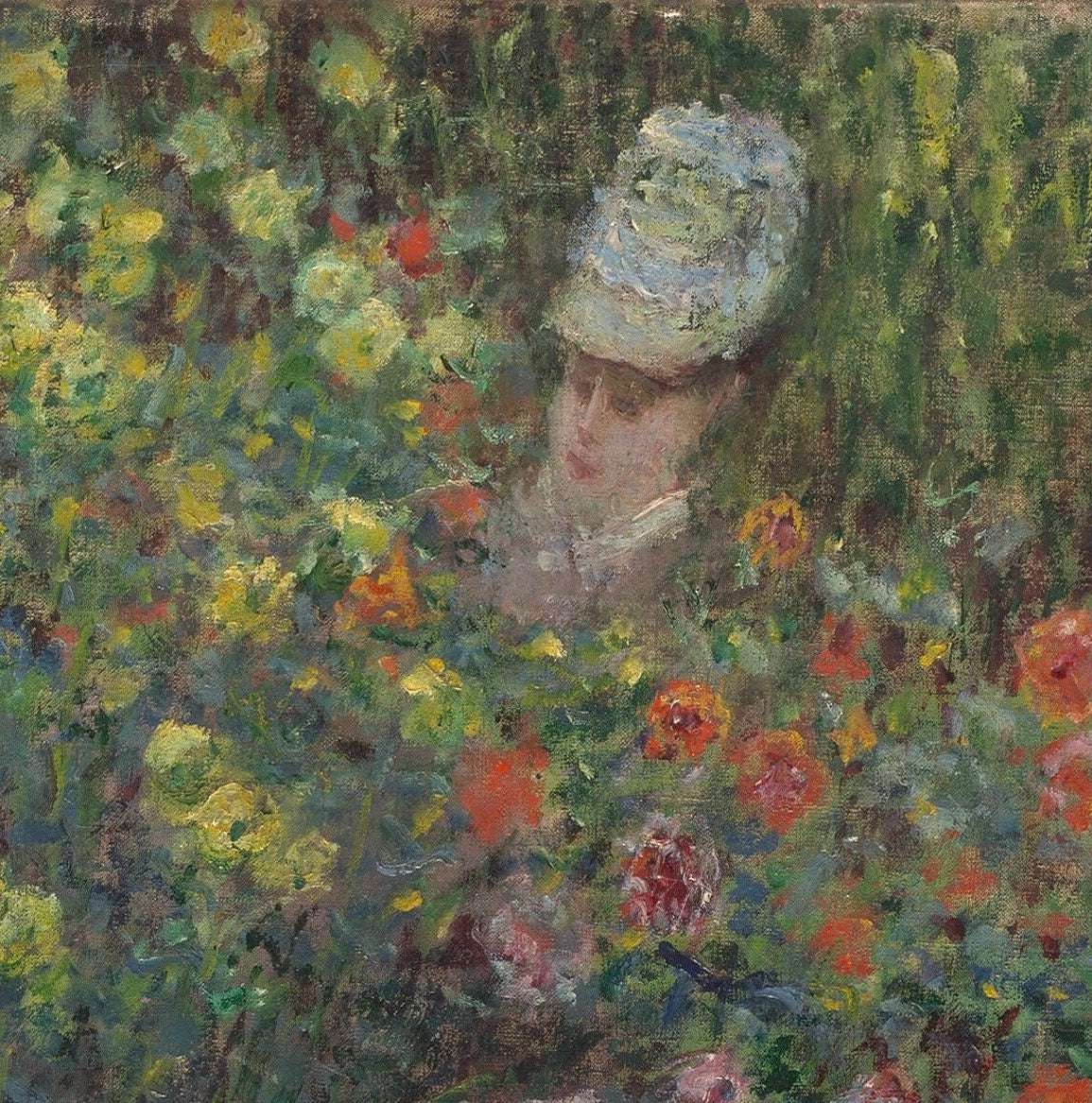 Ladies in Flowers by Claude Monet,3d Printed with texture and brush strokes looks like original oil painting