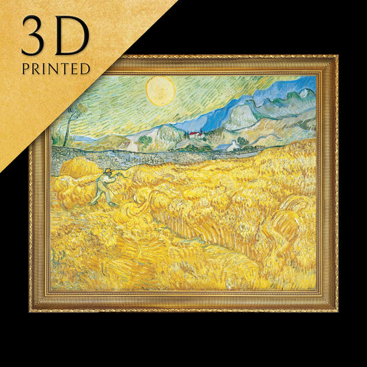 Saint Paul Hospital with a Reaper by Van Gogh, 3d Printed with texture and brush strokes looks like original oil painting.