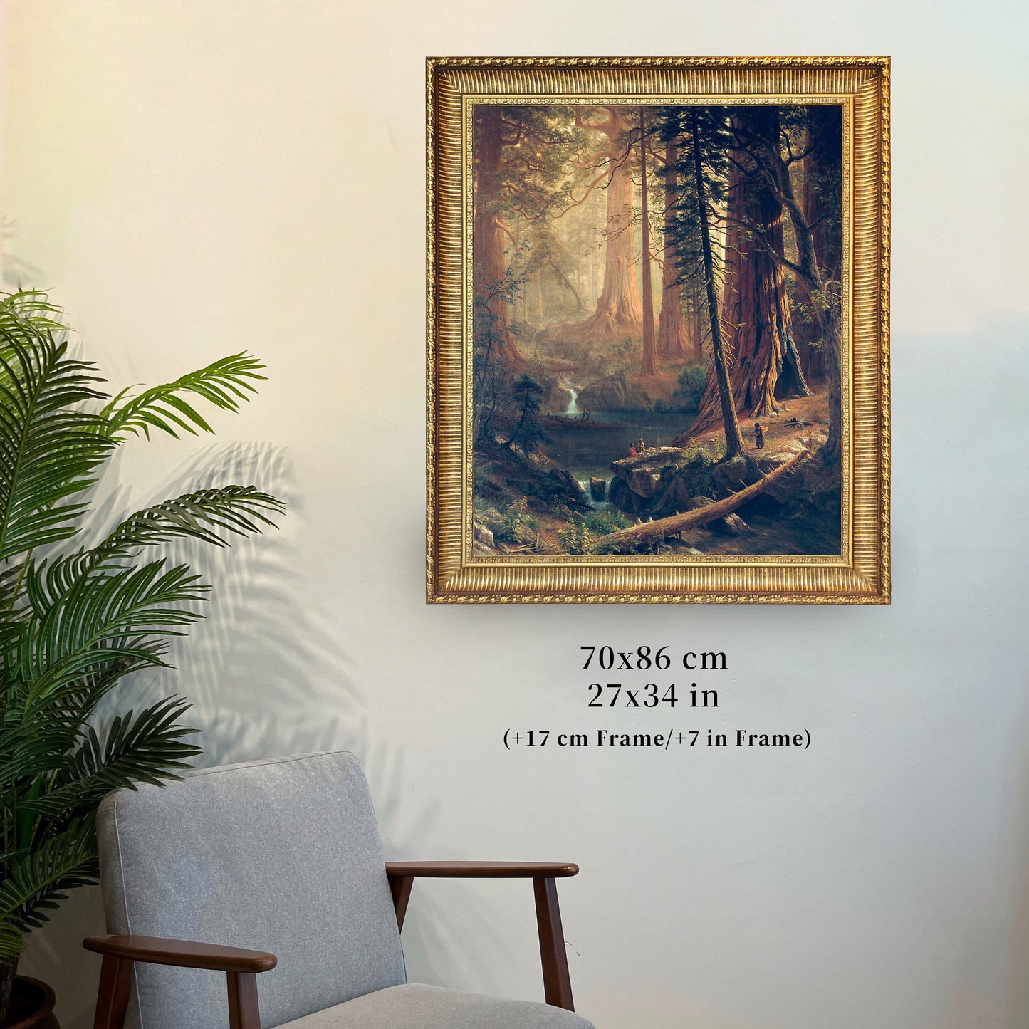 Giant Redwood Trees of California by Albert Bierstadt, 3d Printed with texture and brush strokes looks like original oil painting