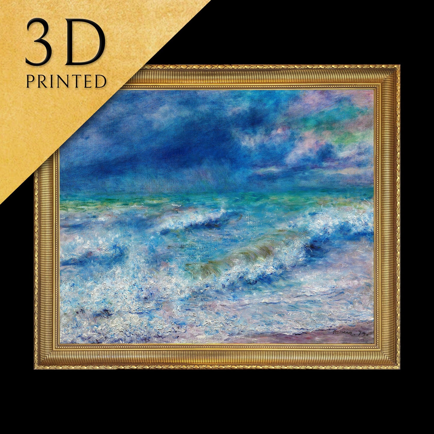 Seaspace by Pierre Auguste Renoir, 3d Printed with texture and brush strokes looks like original oil painting