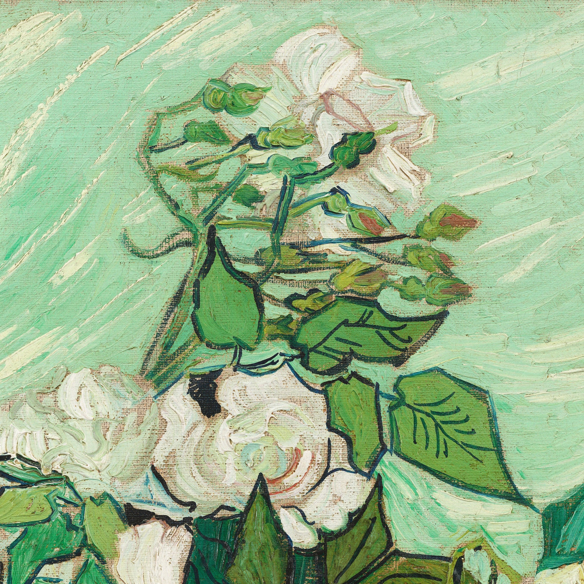 Van Gogh Roses 3D Print: Textured Brushstrokes Art Reproduction