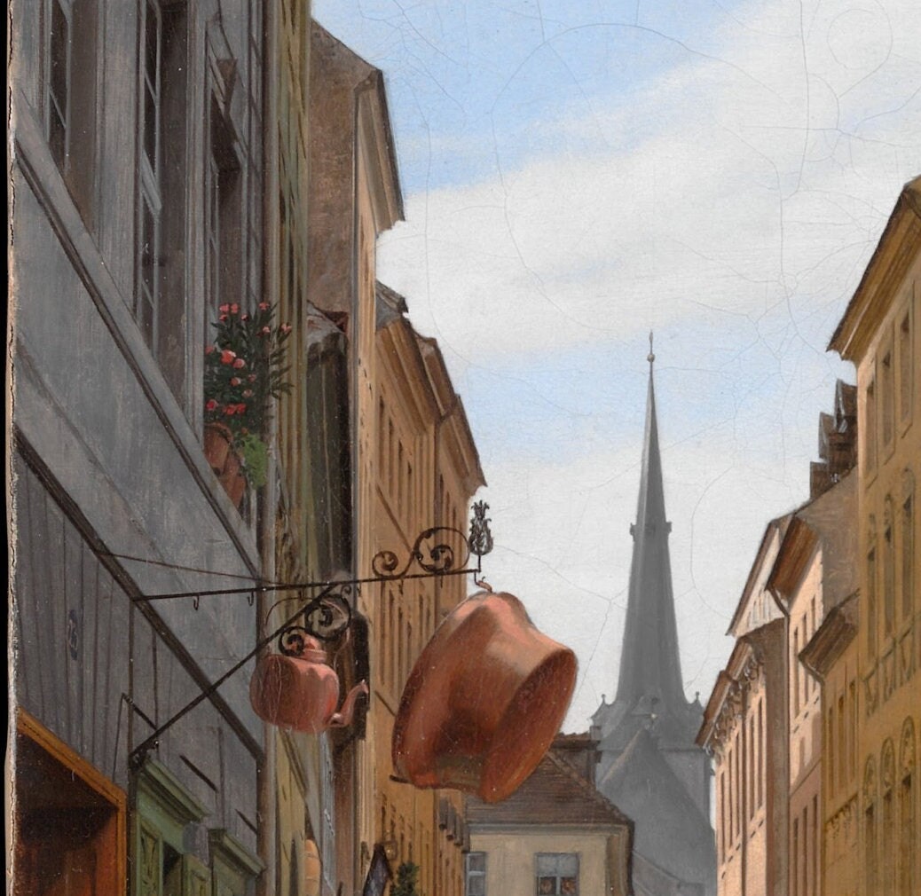 Eduard Gaertner Berlin Street Scene: 3D Textured Art Print
