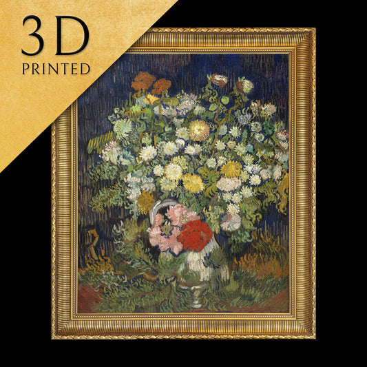 Bouquet of Flowers in a Vase by Van Gogh,3d Printed with texture and brush strokes looks like original oil painting.