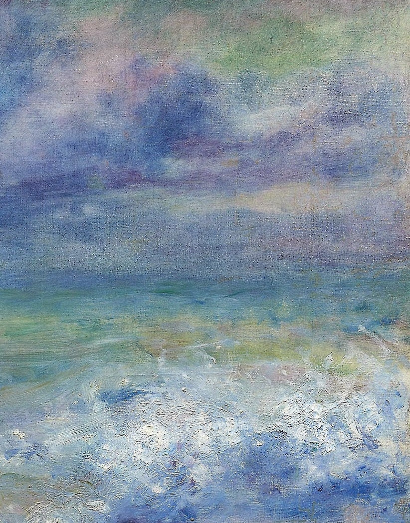 Renoir Seascape: 3D Textured Print - Looks Like Original Oil Painting
