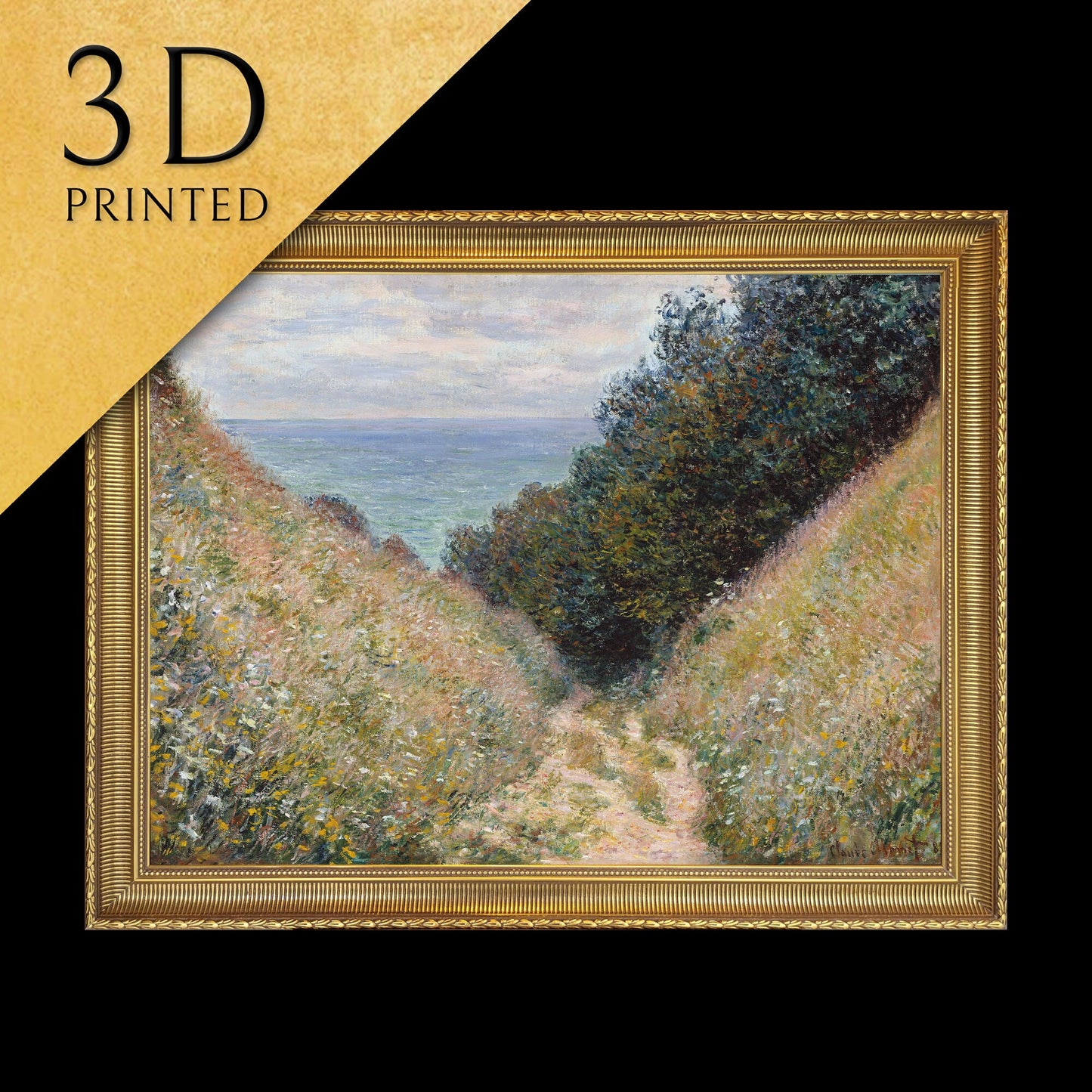 Road at La Cavée by Cloude Monet, 3d Printed with texture and brush strokes looks like original oil painting.