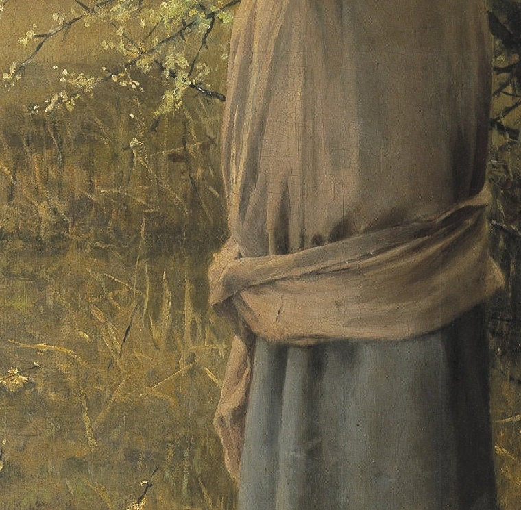 Daniel Ridgway Knight Springtime 3D Print: Textured Oil Painting Replica