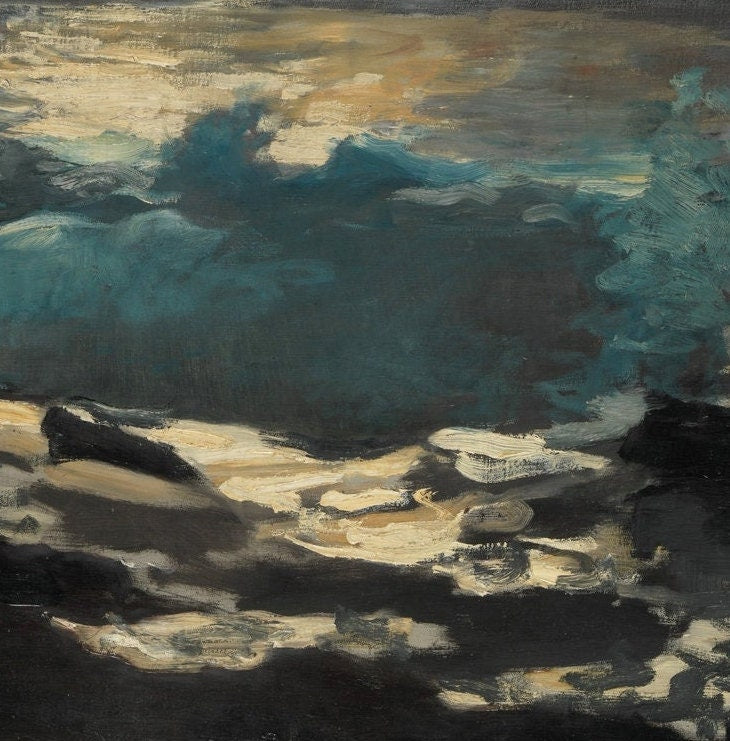 Winslow Homer Moonlight Painting: Wood Island Light, 3D Textured Print