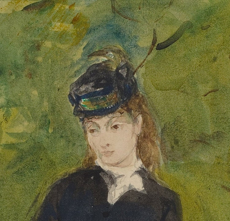 Berthe Morisot Print: Edma Seated in a Park, 3D Textured Reproduction