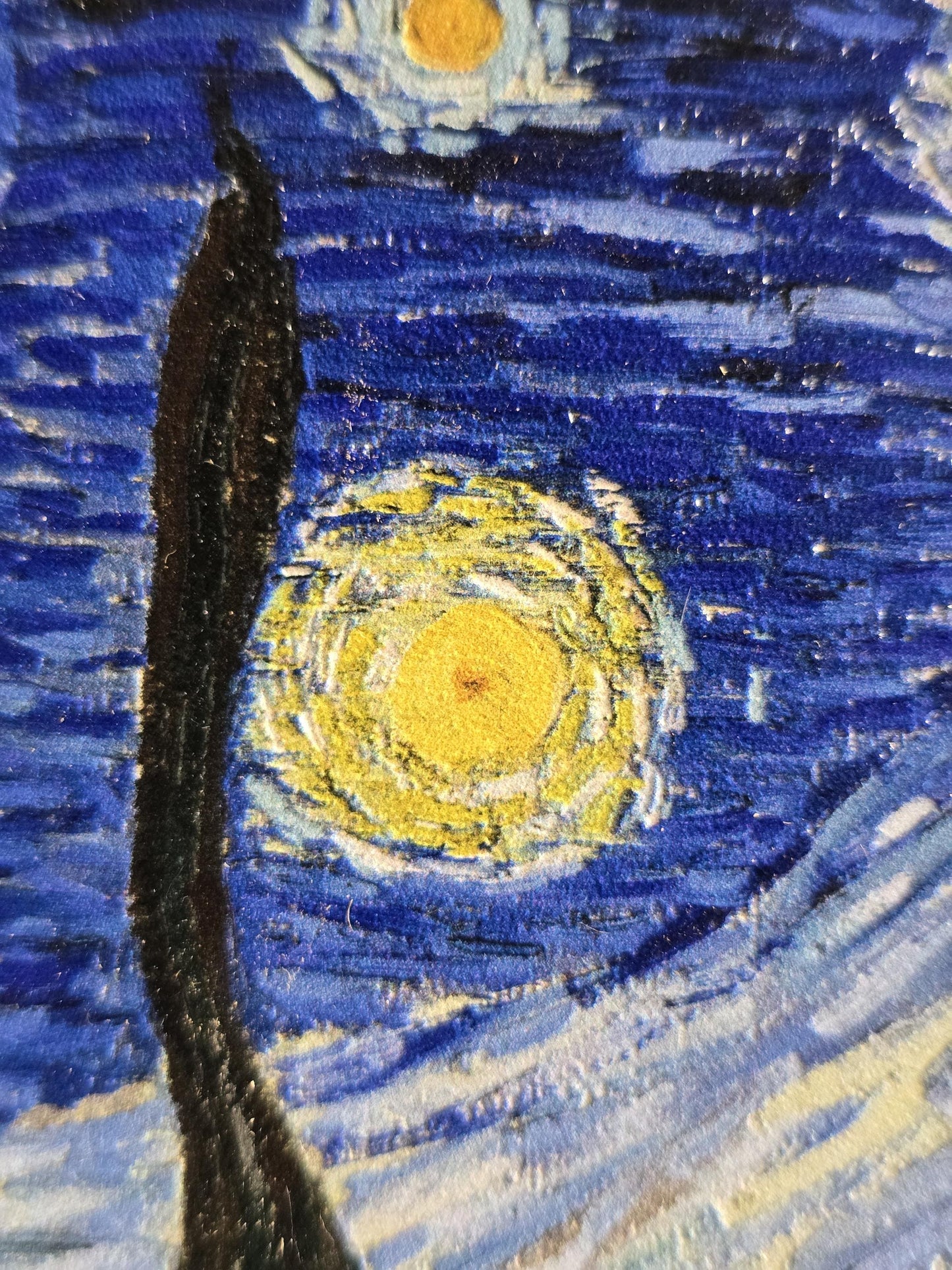 3D Printed Van Gogh Starry Night: Textured Brushstroke Art