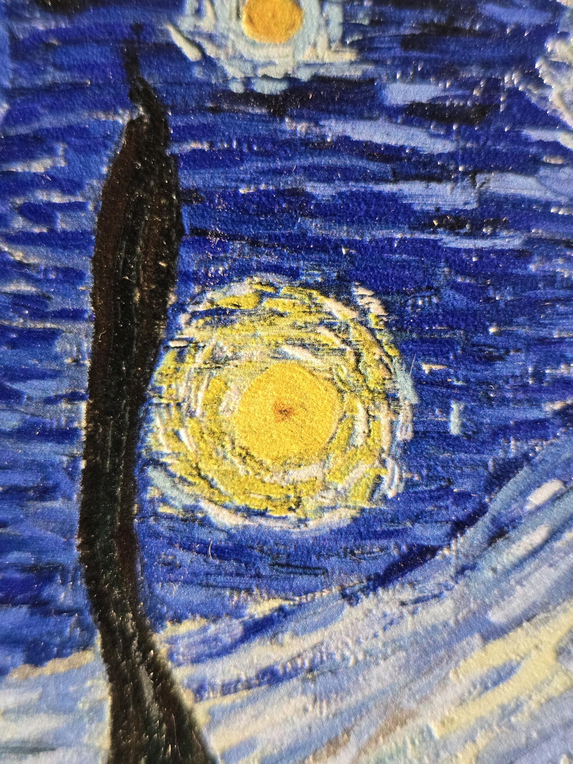 3D Printed Van Gogh Starry Night: Textured Brushstroke Art