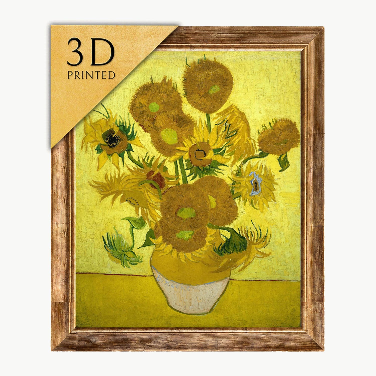 Sunflowers by Vincent Van Gogh, 3d Printed with texture and brush strokes looks like original oil painting