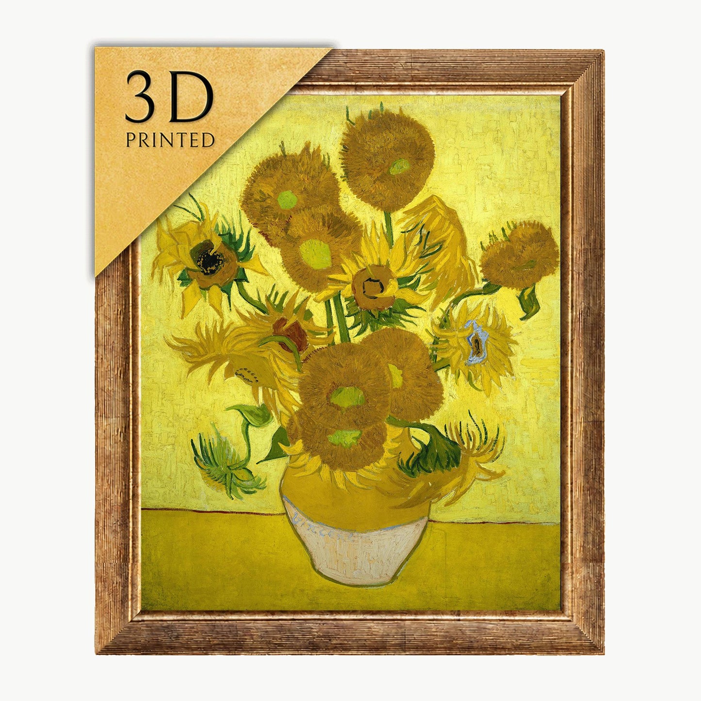 Van Gogh Sunflowers 3D Print: Textured Brushstrokes Art Reproduction