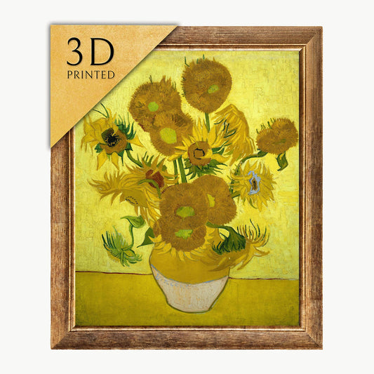Van Gogh Sunflowers 3D Print: Textured Brushstrokes Art Reproduction