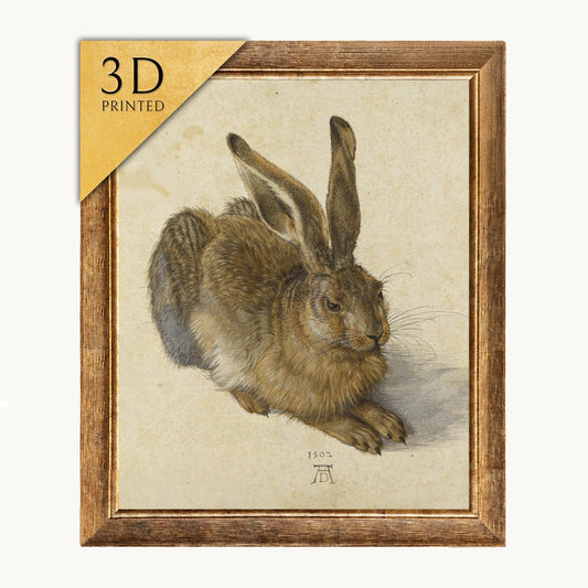 Albrecht Dürer Young Hare 3D Print: Textured Brushstrokes