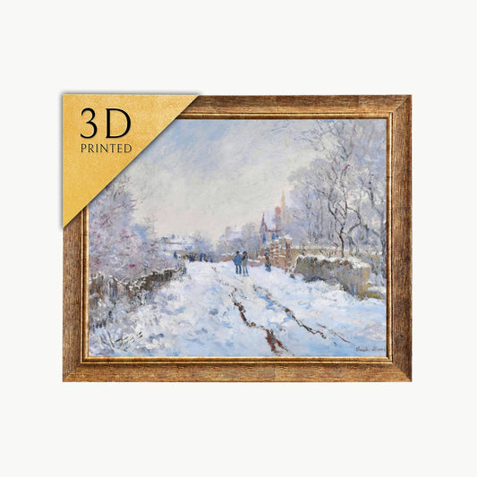 Claude Monet - Snow at Argenteuil: 3D Textured Print