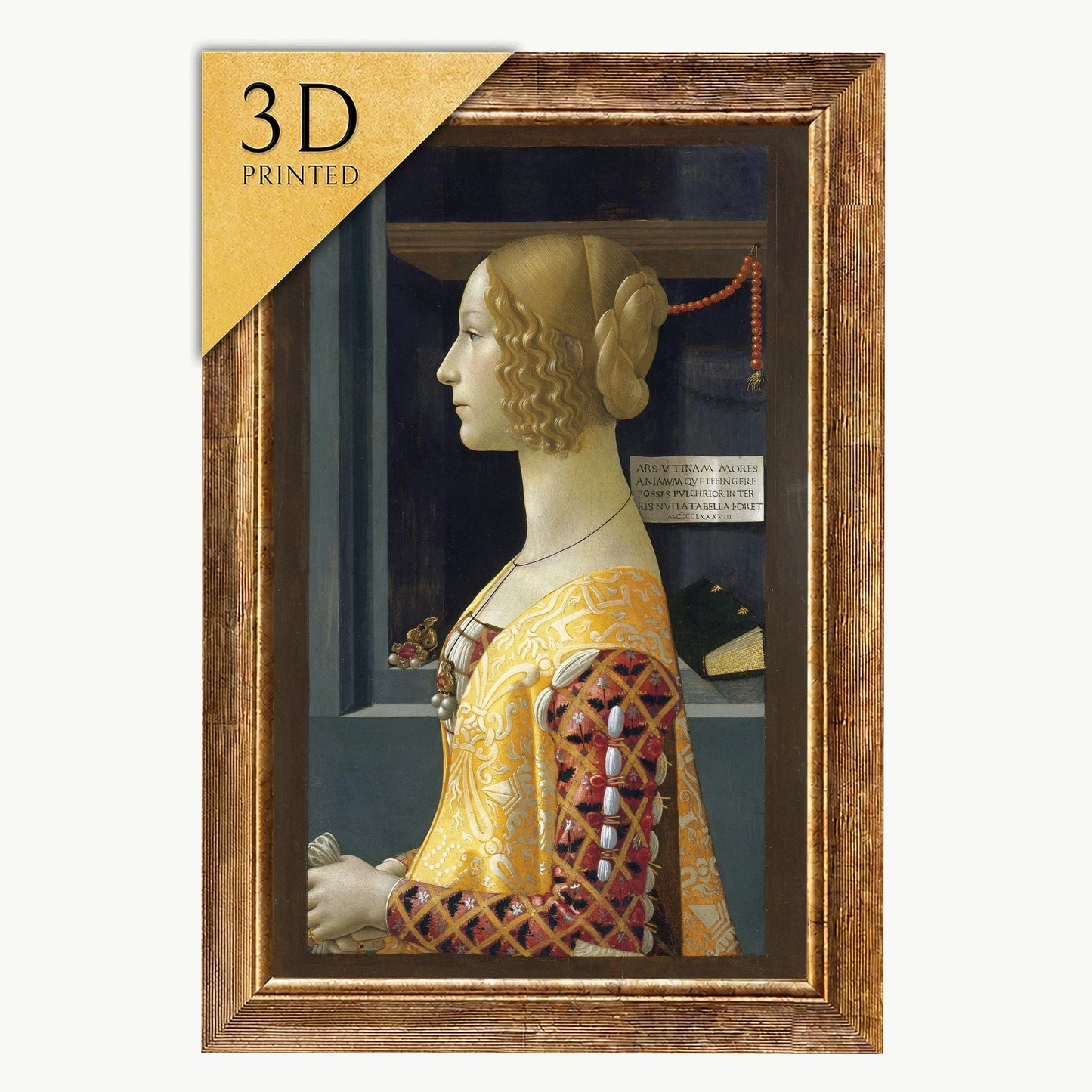 3D Printed Giovanna Portrait by Ghirlandaio: Textured Fine Art