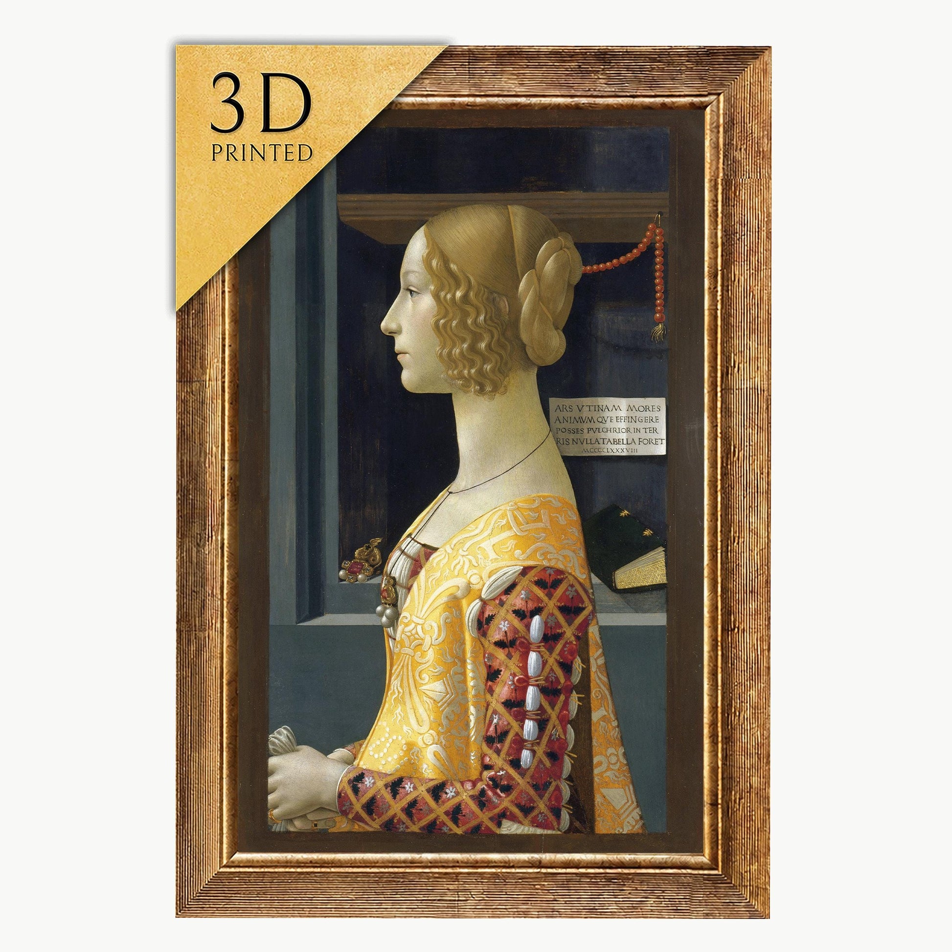 3D Printed Giovanna Portrait by Ghirlandaio: Textured Fine Art