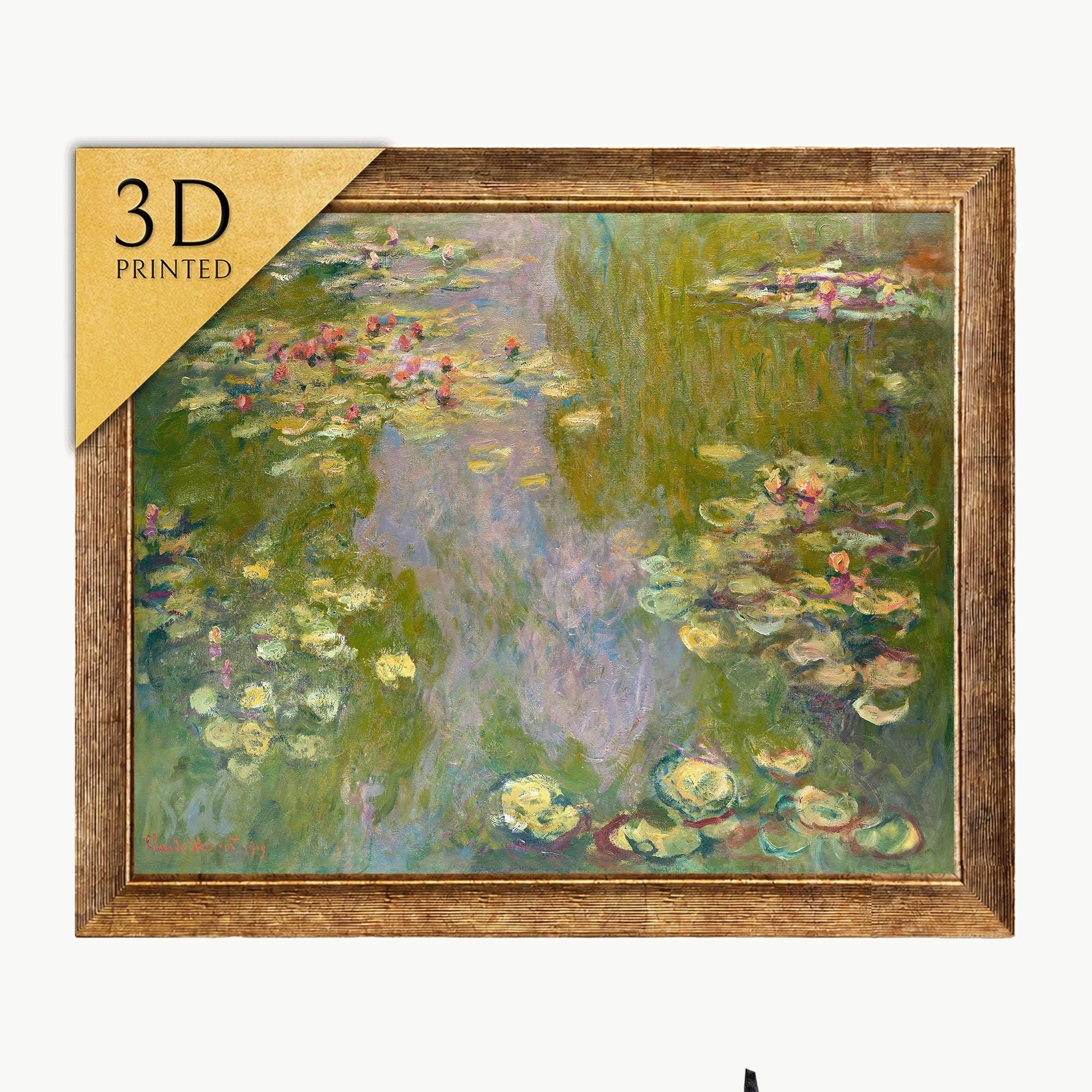 Claude Monet Water Lilies: 3D Textured Impressionist Print