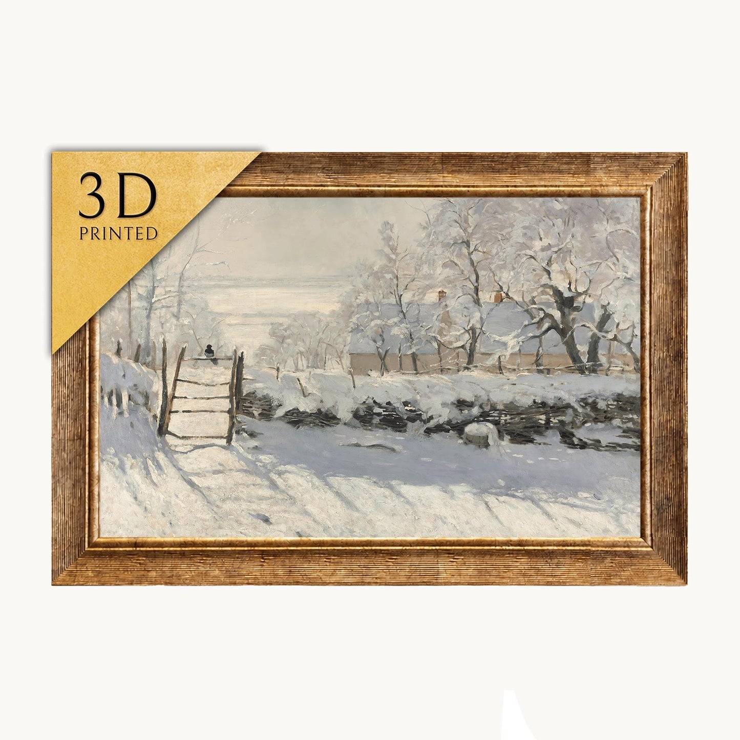 Monet's 'The Magpie' 3D Print: Textured Impressionist Art