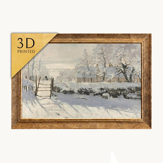 Monet's 'The Magpie' 3D Print: Textured Impressionist Art