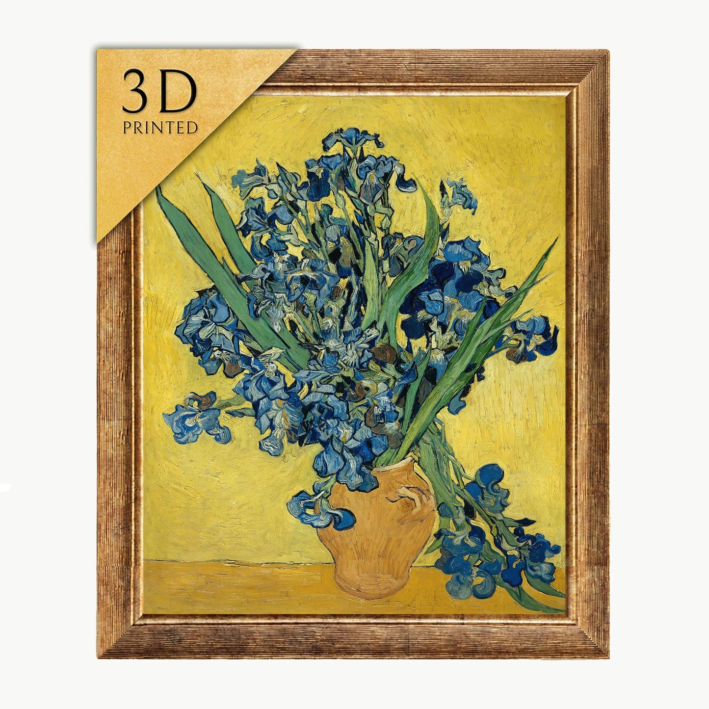 Van Gogh Irises 3D Print: Textured Brushstrokes, Oil Painting Effect
