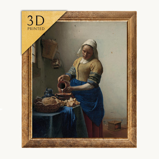 The Milkmaid by Vermeer: 3D Textured Art Print
