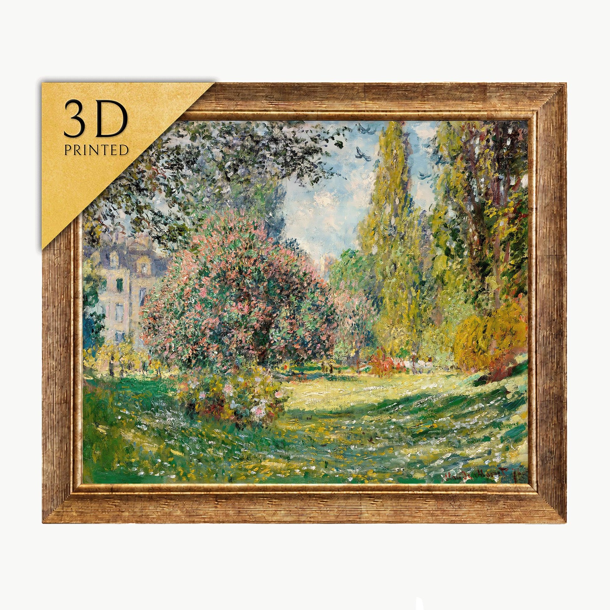 Monet Parc Monceau 3D Print: Textured Impressionist Landscape