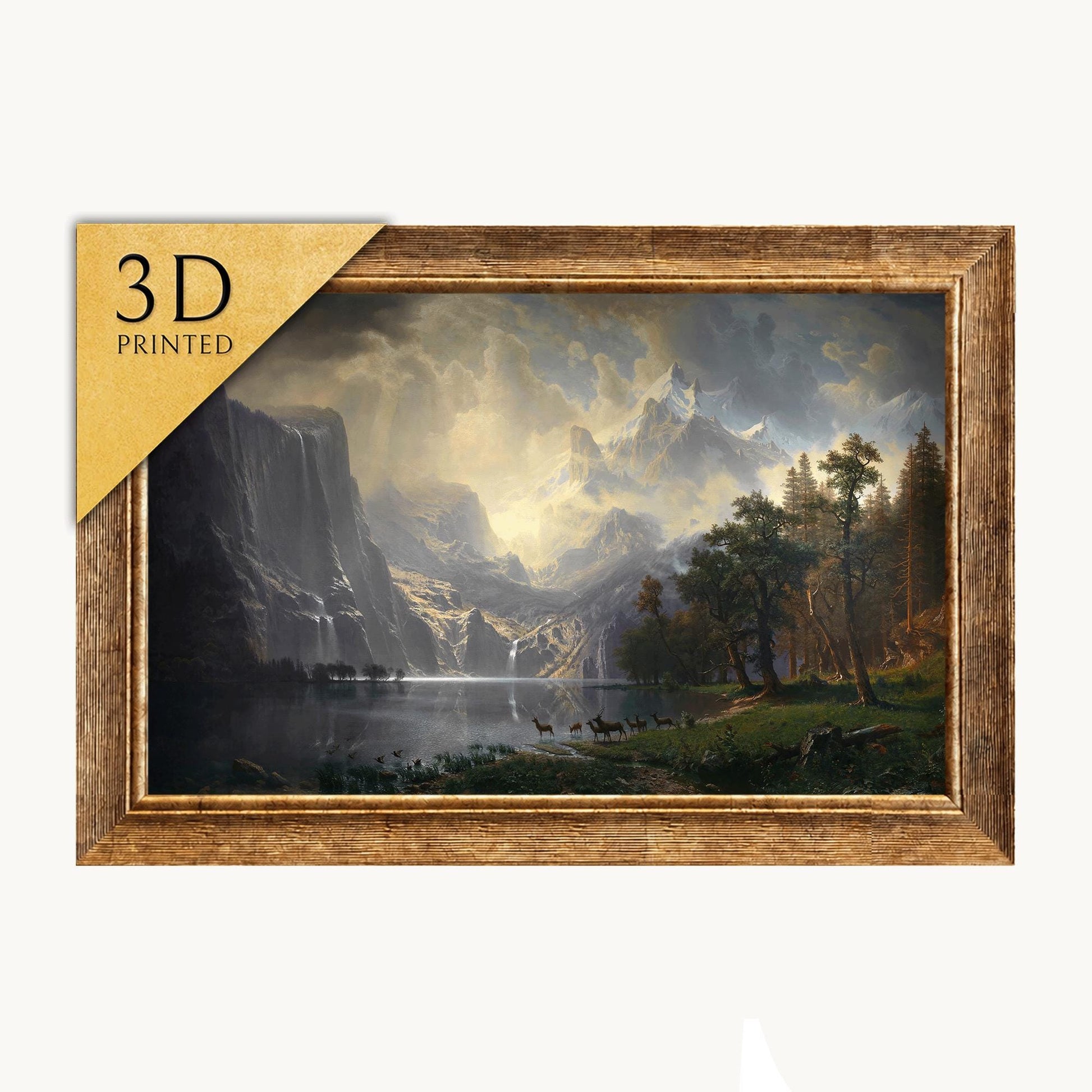 Albert Bierstadt Print: Among the Sierra Nevada, California - 3D Textured Reproduction
