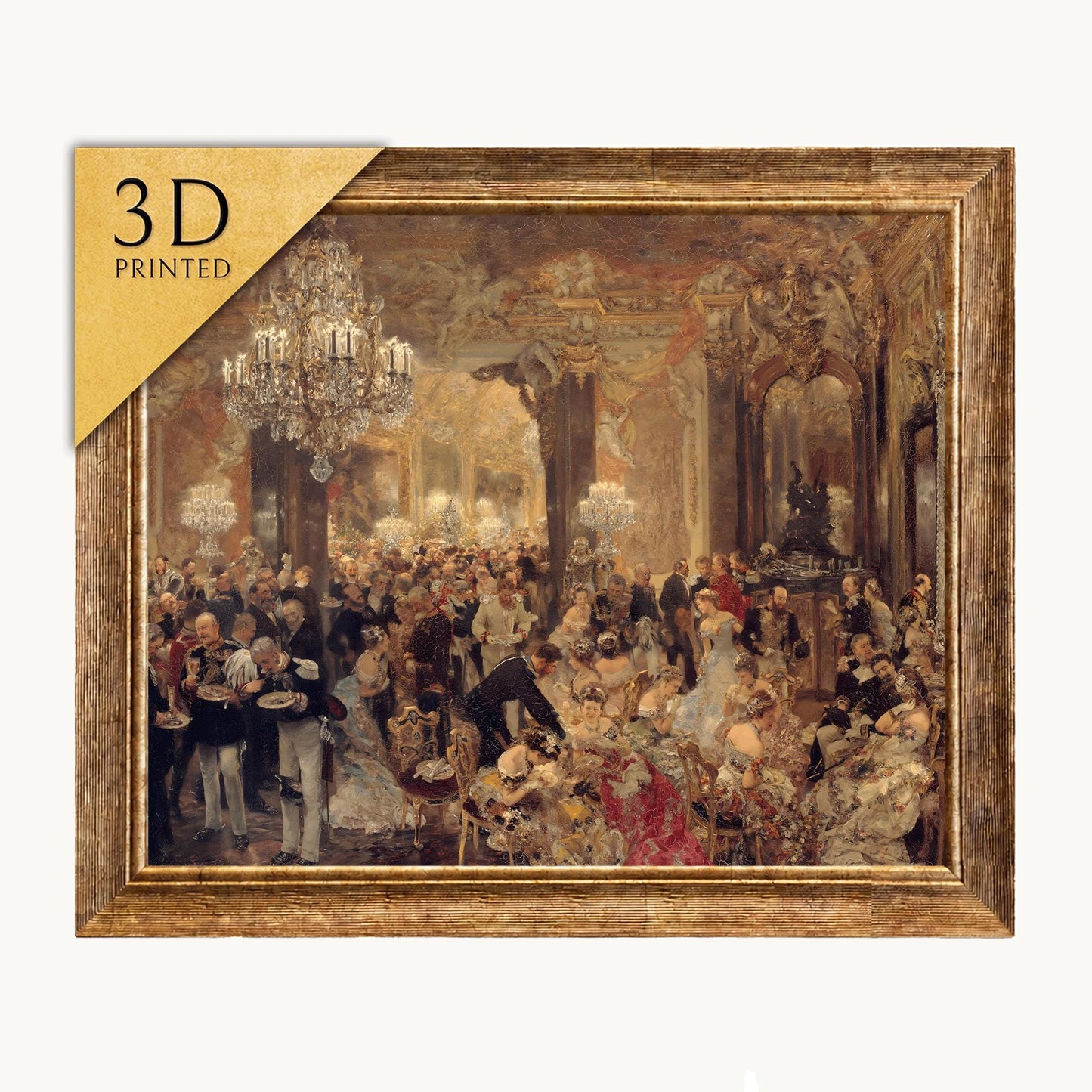 Adolph Menzel's 'Dinner at the Ball' 3D Textured Print