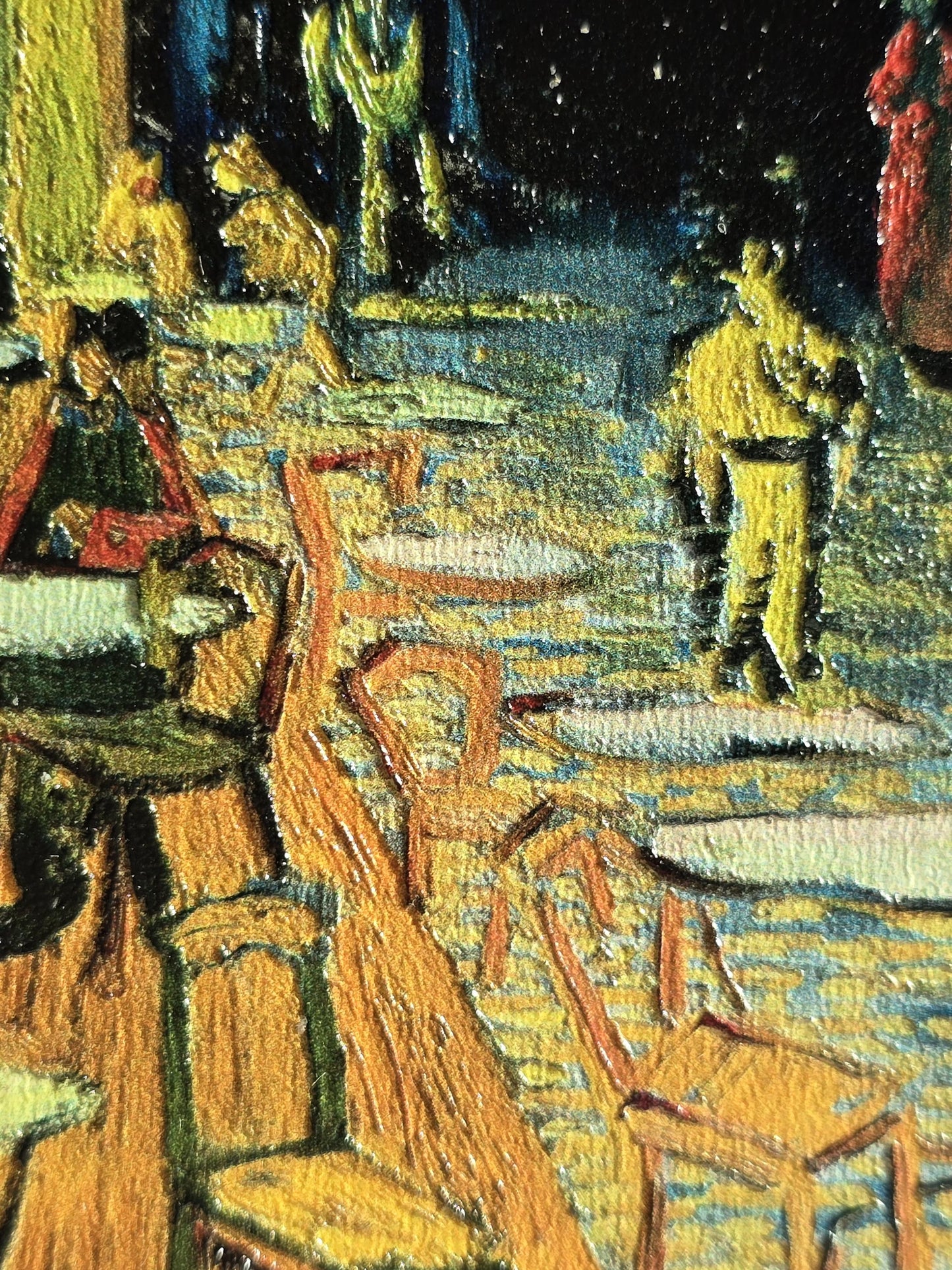 Van Gogh Cafe Terrace at Night 3D Textured Print