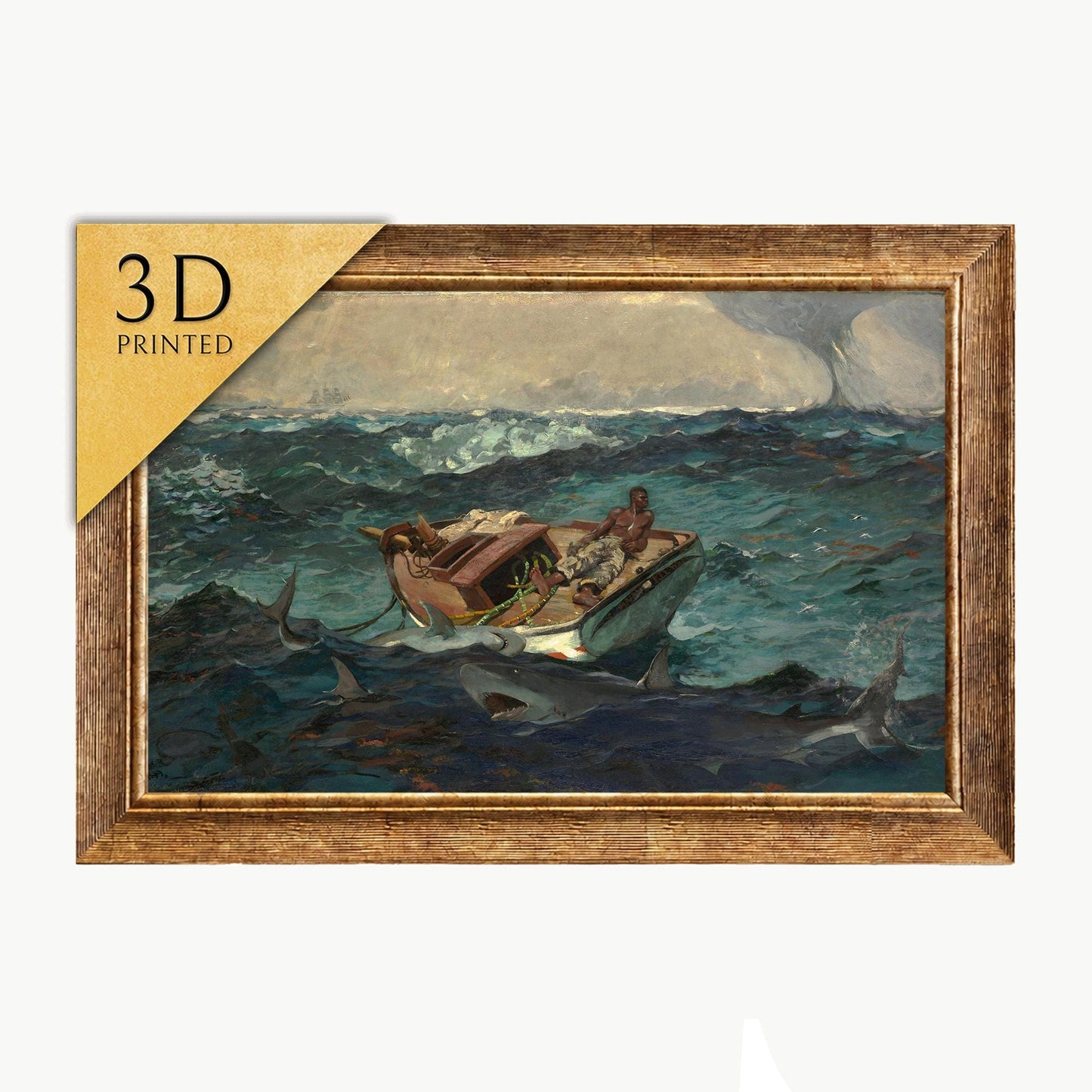 Winslow Homer The Gulf Stream 3D Print: Textured Oil Painting Reproduction