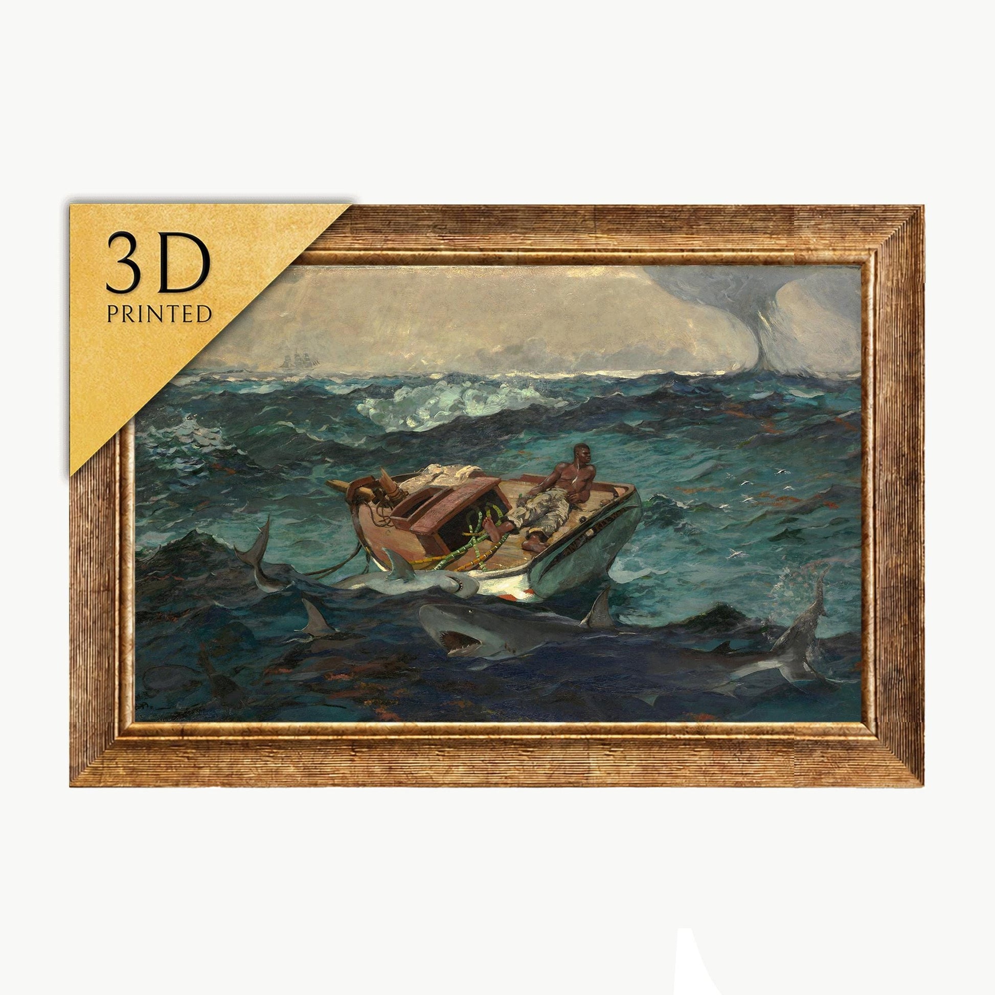 Winslow Homer The Gulf Stream 3D Print: Textured Oil Painting Reproduction