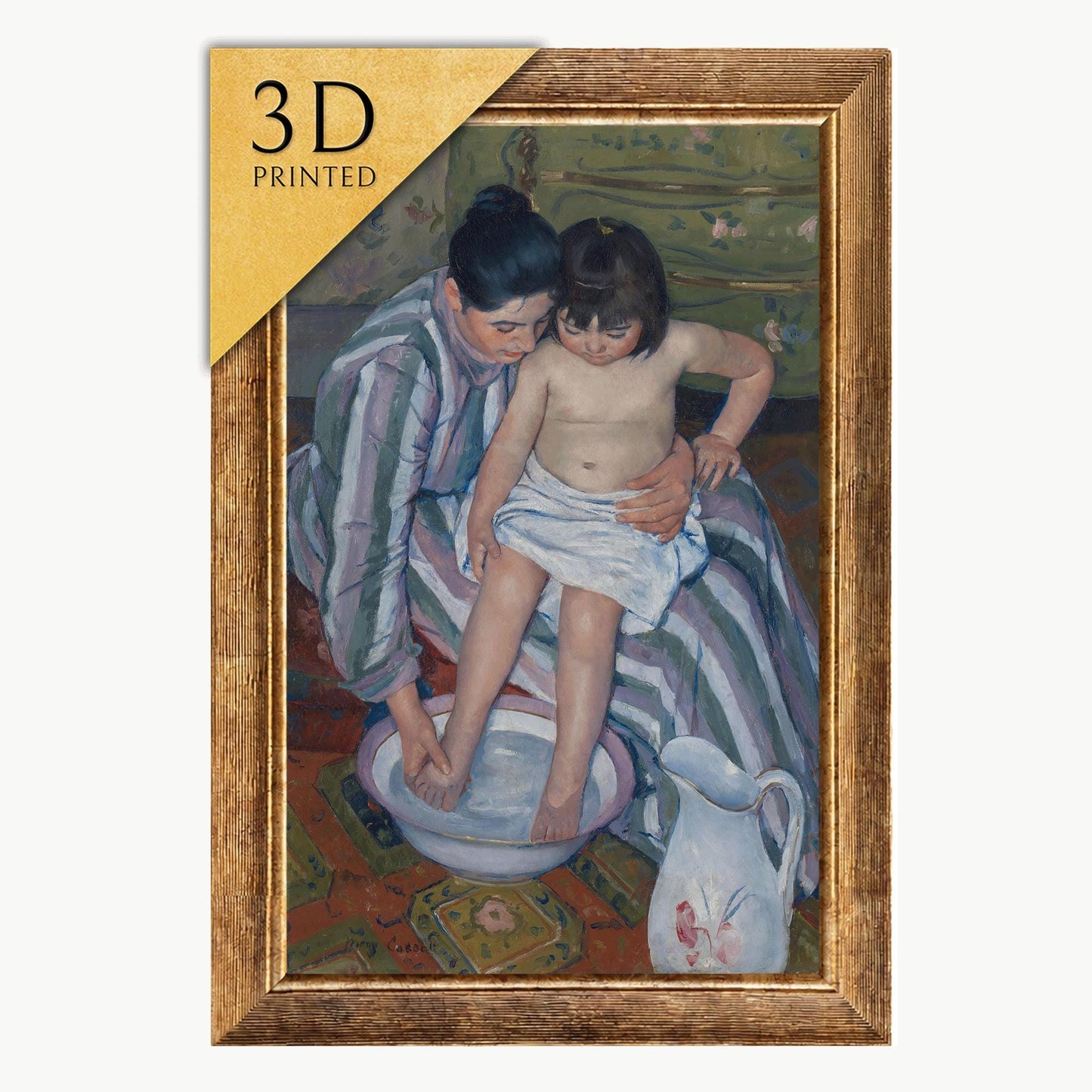 Mary Cassatt - The Child's Bath - 3D Textured Print