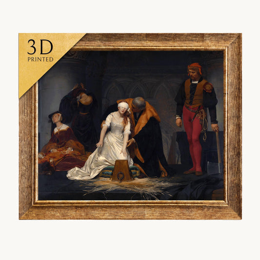 Lady Jane Grey Print: Paul Delaroche, 3D Textured Oil Painting Reproduction