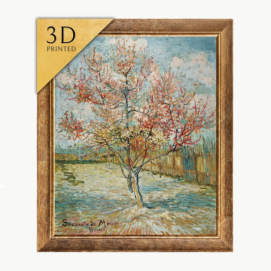 Van Gogh Pink Peach Trees: 3D Textured Print, Museum Quality