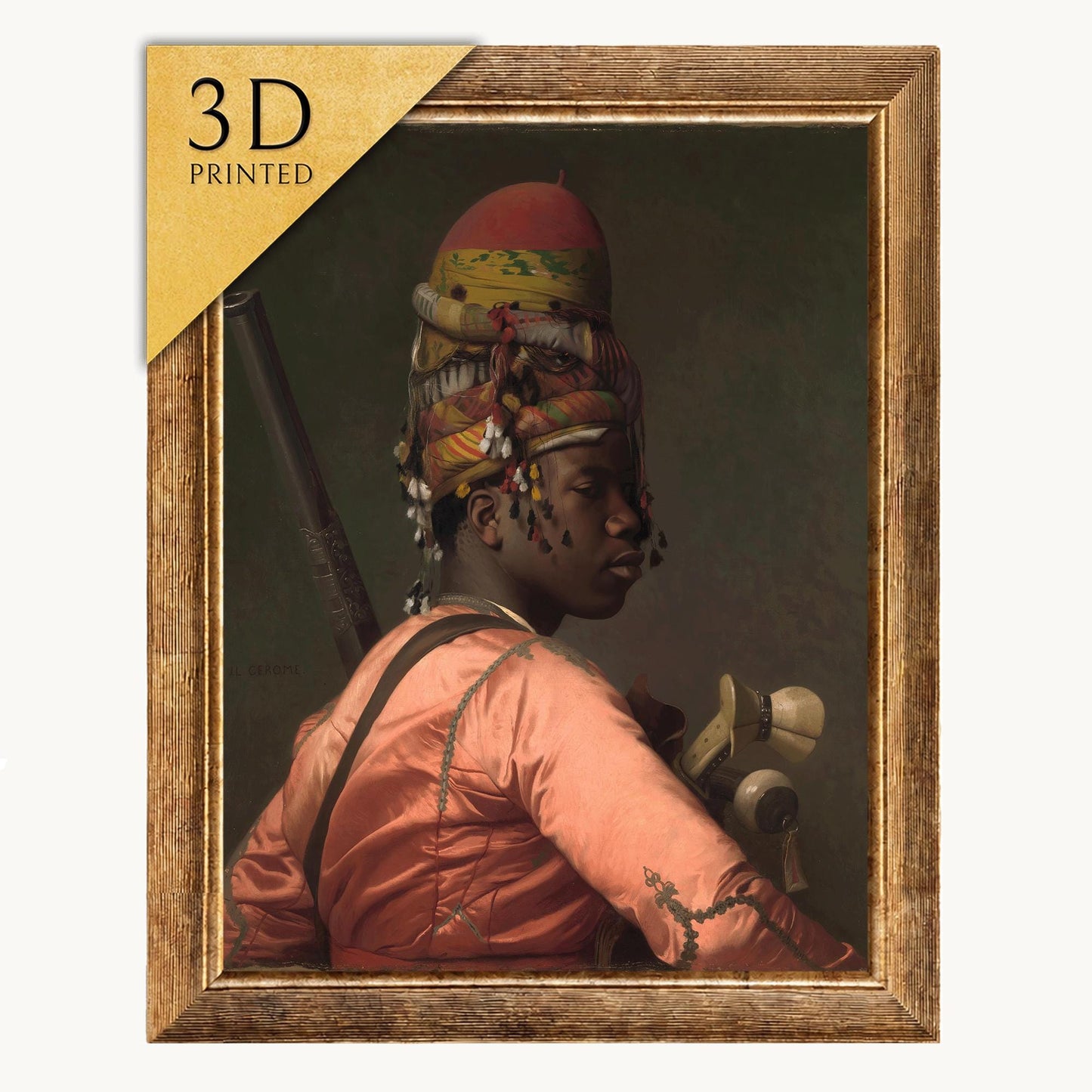 Bashi Bazouk by Gerome: 3D Textured Art Print