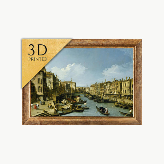 Canaletto's Grand Canal: 3D Textured Print - Venice Art